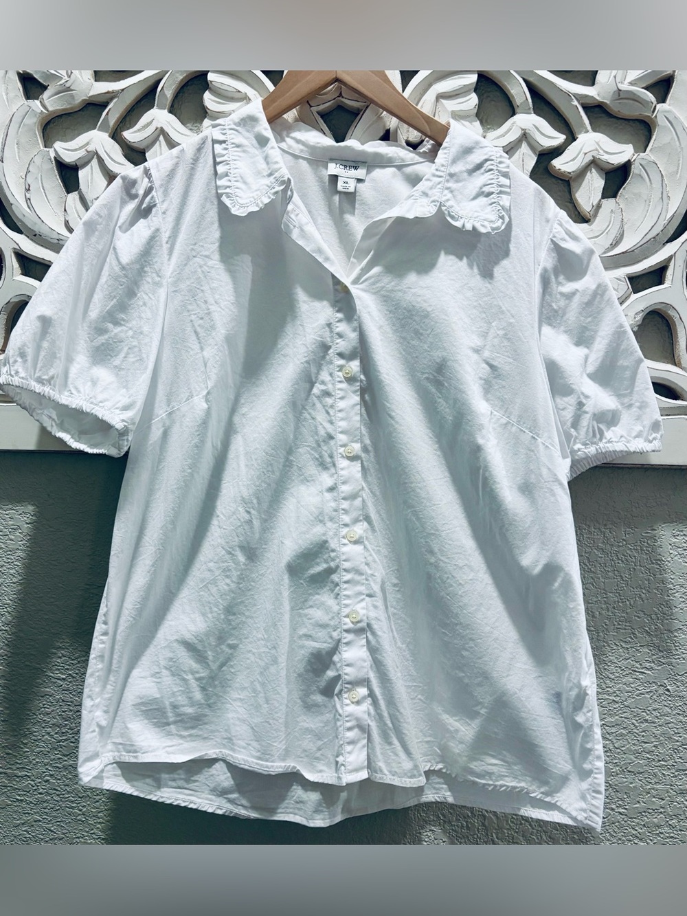 J. Crew Puff-sleeve ruffle-collar top - Picture 2 of 8